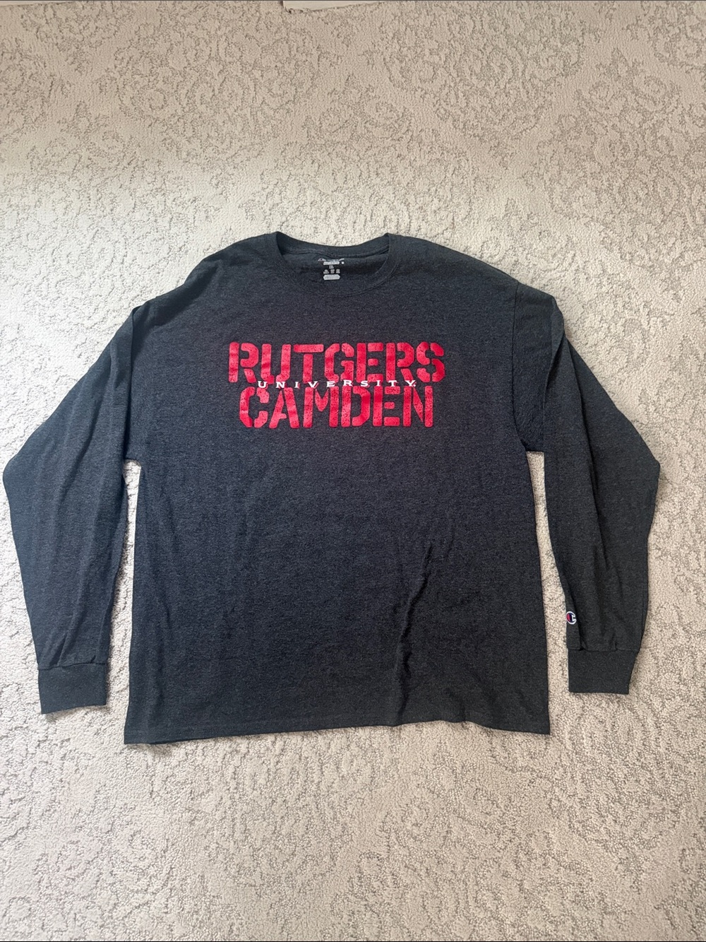 Rutgers Camden Champion Black Long Sleeve Tee